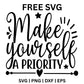 Make Yourself A Priority Script SVG Free – Burst Ray Quote Design-8SVG