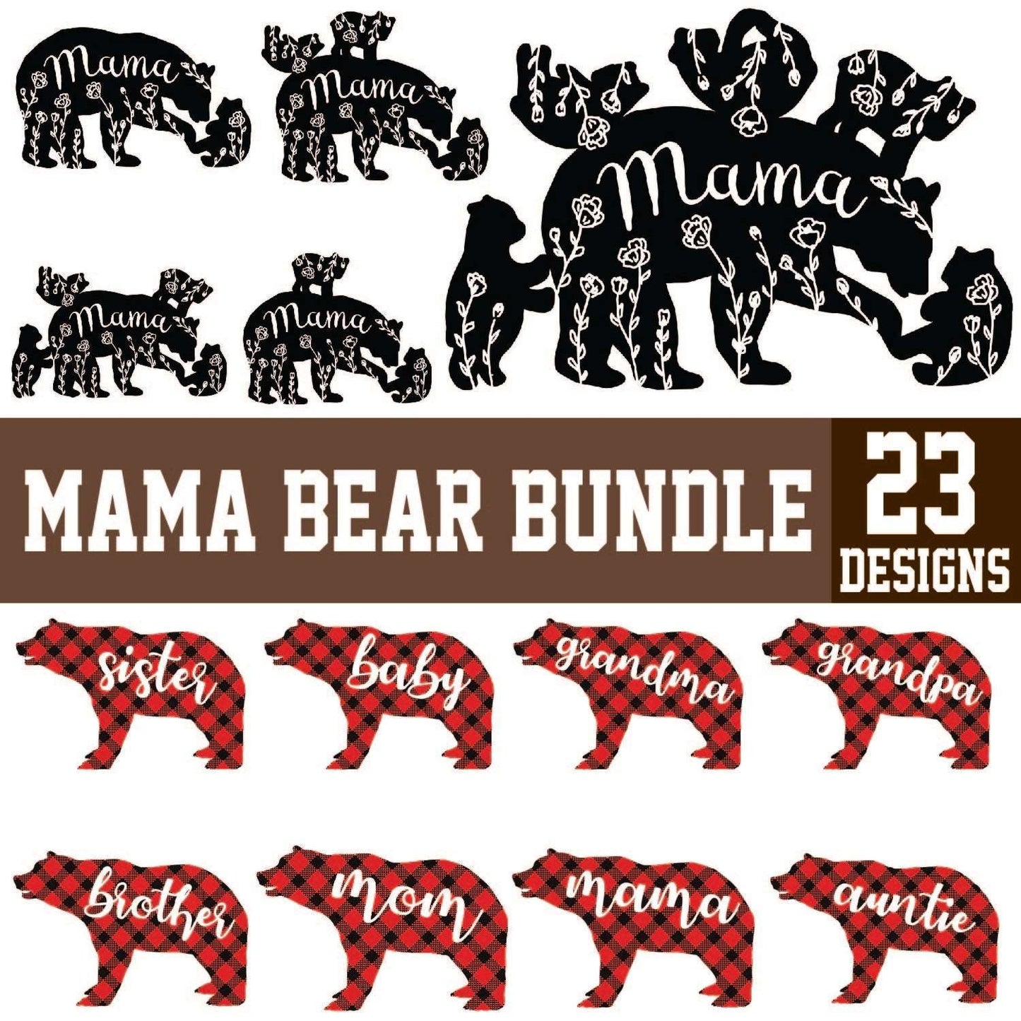 Mama Bear SVG Designs – MasterBundles