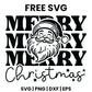Merry Merry Merry Christmas SVG Free – Black Bold Santa Design-8SVG