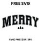 Merry With Christmas Trees SVG Free – Black Varsity Wordmark Design-8SVG