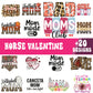 Mom SVG bundle collage with Football Mom, Moms Club, Mom Mode On, Gangsta Mom and Bonus Mama designs
