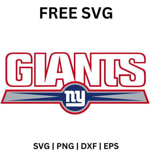Red and white outlined block team wordmark with speed lines and a blue lowercase monogram badge below, free football wordmark SVG cut file preview.