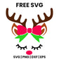 Reindeer Face Bow And Holly SVG Free – Bow And Holly Design-8SVG