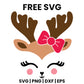 Reindeer Face Double Bow SVG Free – Double Bow Design-8SVG