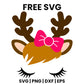 Reindeer Face Lashes Pink Bow SVG Free – Lashes And Pink Bow Design-8SVG