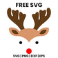 Reindeer Face Simple SVG Free – Classic Silhouette Design-8SVG