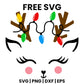 Reindeer Face With Lights SVG Free – String Lights Design-8SVG