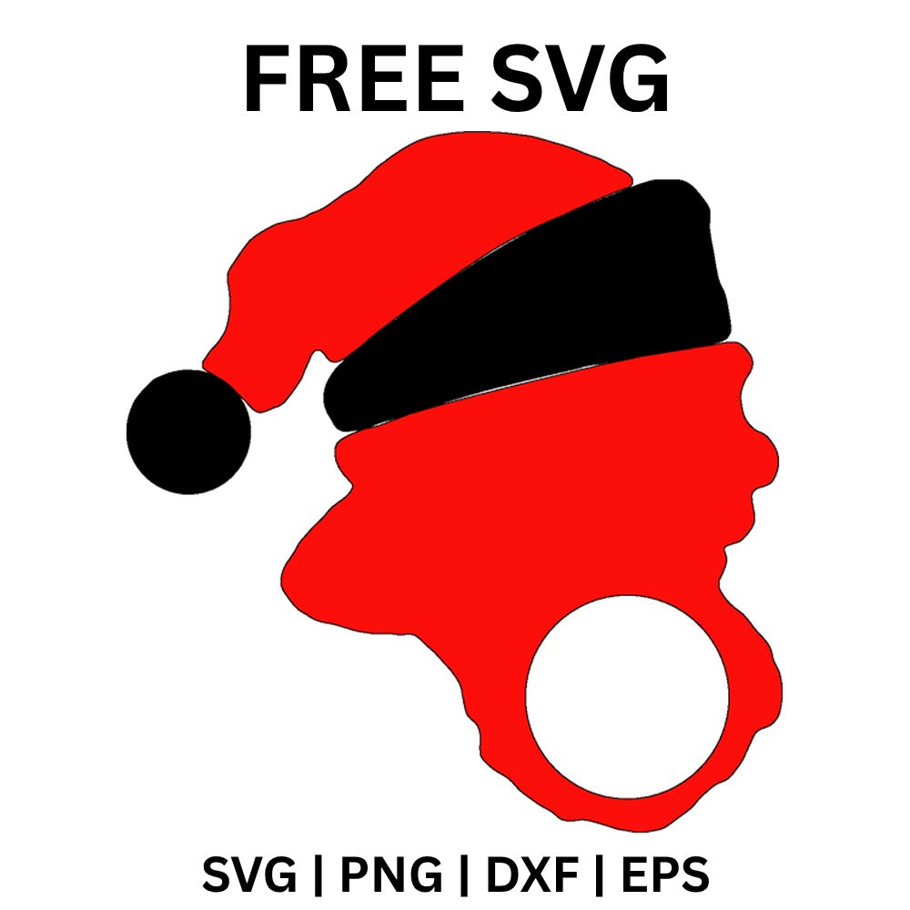 Santa Head Monogram SVG Free – Santa Face Initial Frame-8SVG