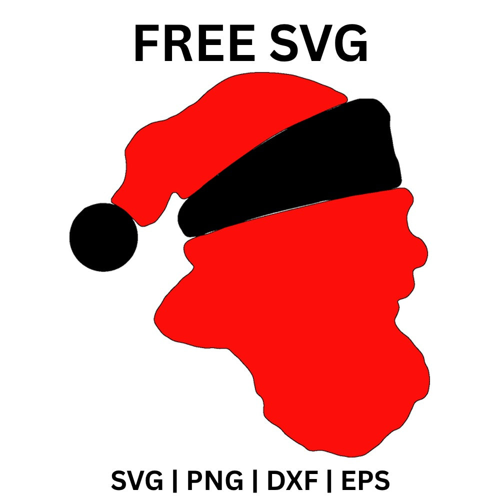 Santa Head SVG Free – Santa Face Profile Cut File-8SVG