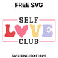 Self Love Club Three SVG Free – Heart Badge Design-8SVG