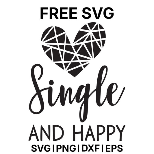 Single And Happy SVG Free – Happy Heart Design-8SVG
