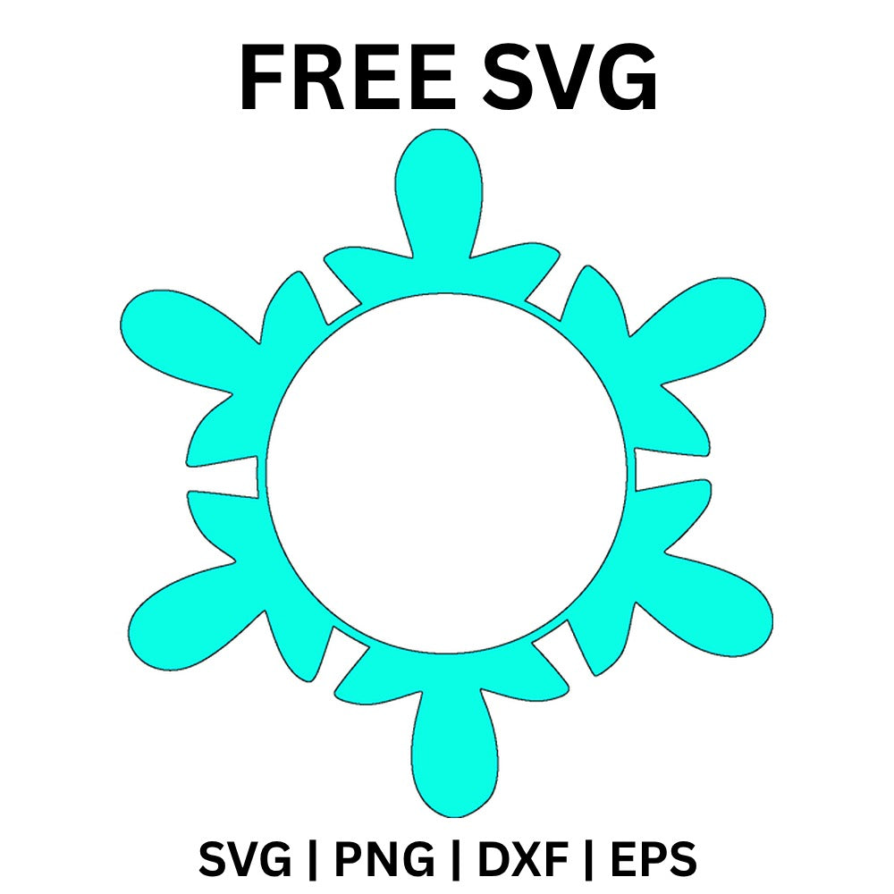 Snowflake Monogram SVG Free – Winter Snowflake Initial Frame-8SVG