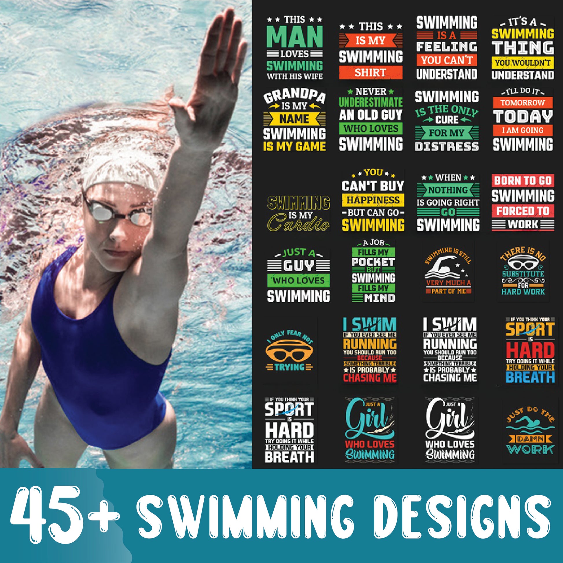 45+ Swimming Svg Bundle Cut Files Cut Files For Cricut- 8SVG