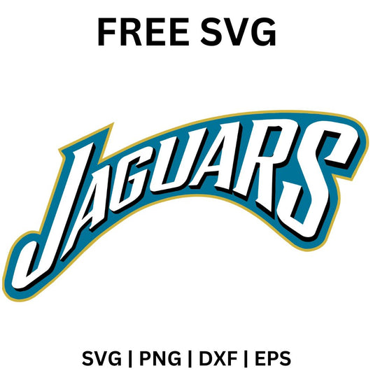 Arched teal italic team wordmark with layered black and gold outlines and a swooping tail, free arched teal football wordmark SVG cut file preview.
