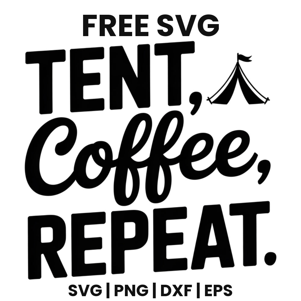 Tent Coffee Repeat SVG
