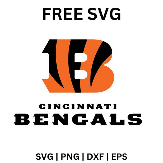 Orange letter B filled with black tiger stripes above small orange caps and a bold black wordmark, free tiger stripe letter SVG cut file preview.