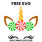 Unicorn Face Peppermint SVG Free – Peppermint Ears Design-8SVG