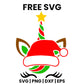Unicorn Face Santa Hat Star SVG Free – Candy Cane Horn Design-8SVG