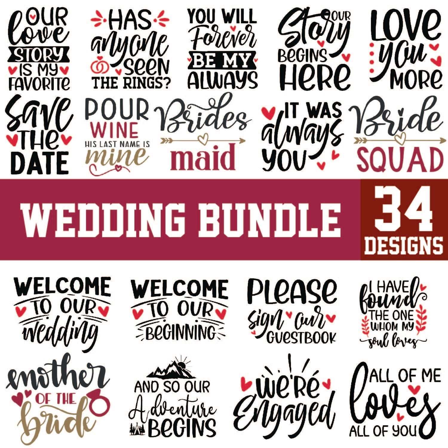 34+ Wedding Svg Bundle Cut File For Cricut- 8SVG