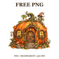 Whimsical Pumpkin Fairy Cottage Free PNG – Fairy Cottage Autumn Clipart