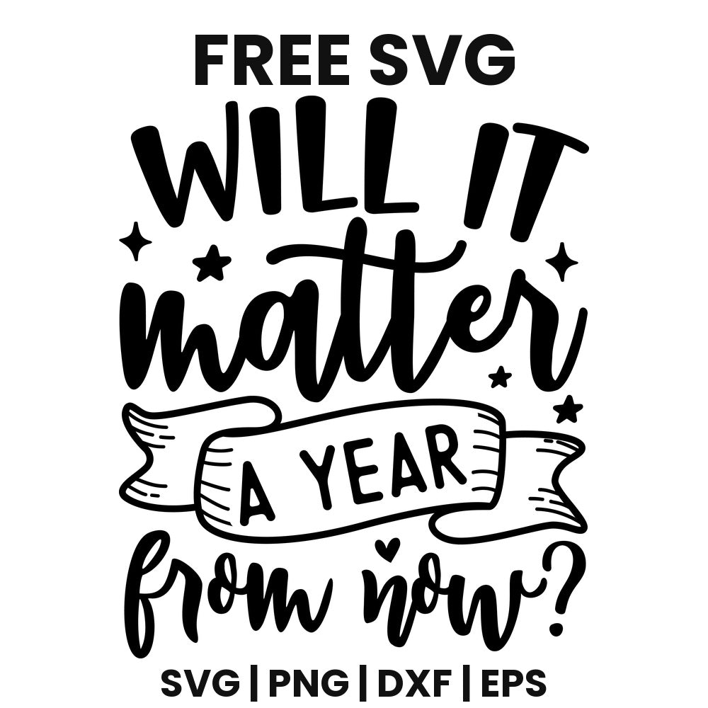 Will It Matter A Year From Now SVG self care design