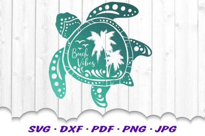 Beach Vibes Summer Turtle SVG Bundle- 8SVG