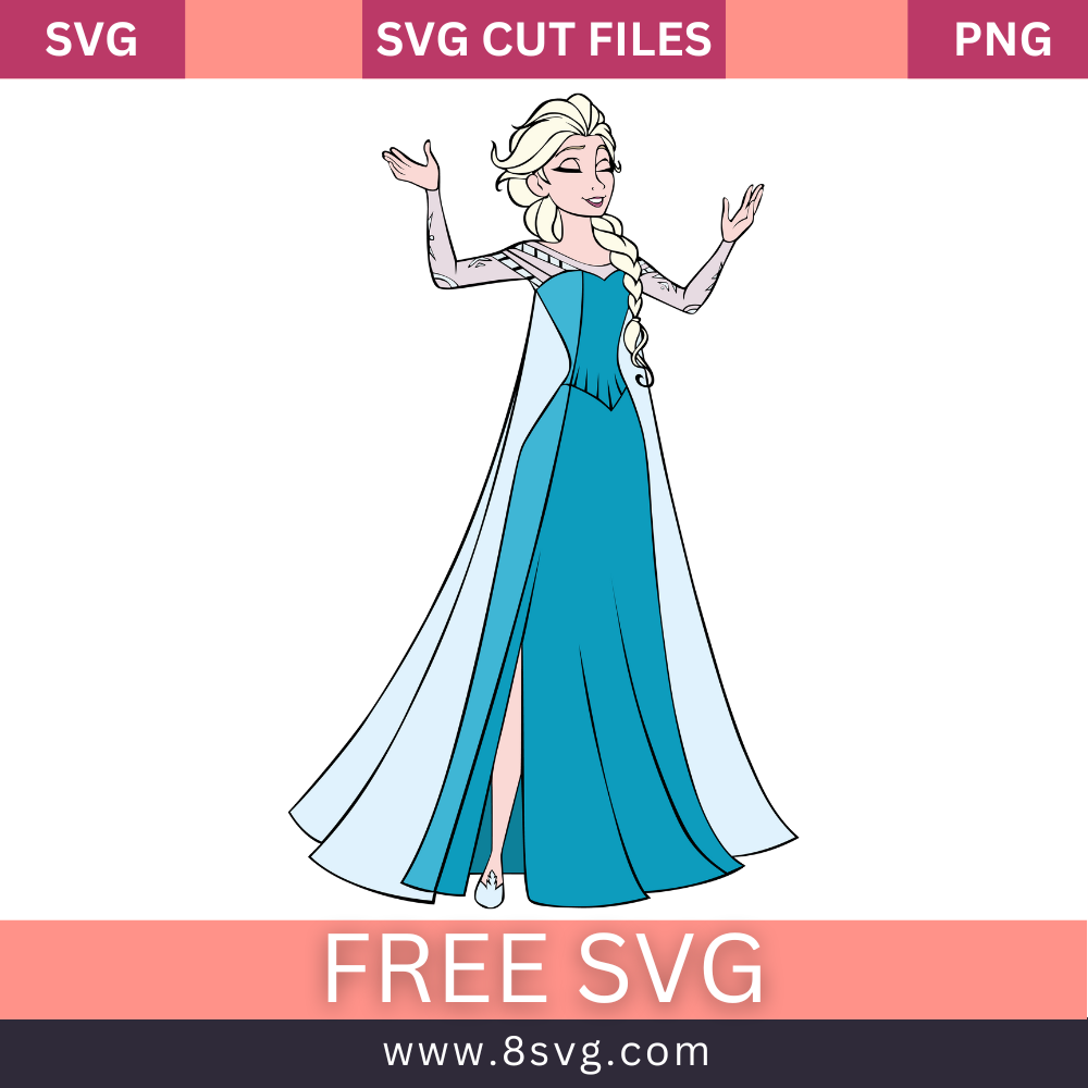 Disney Princess Elsa layered Frozen Svg Free Download- 8SVG