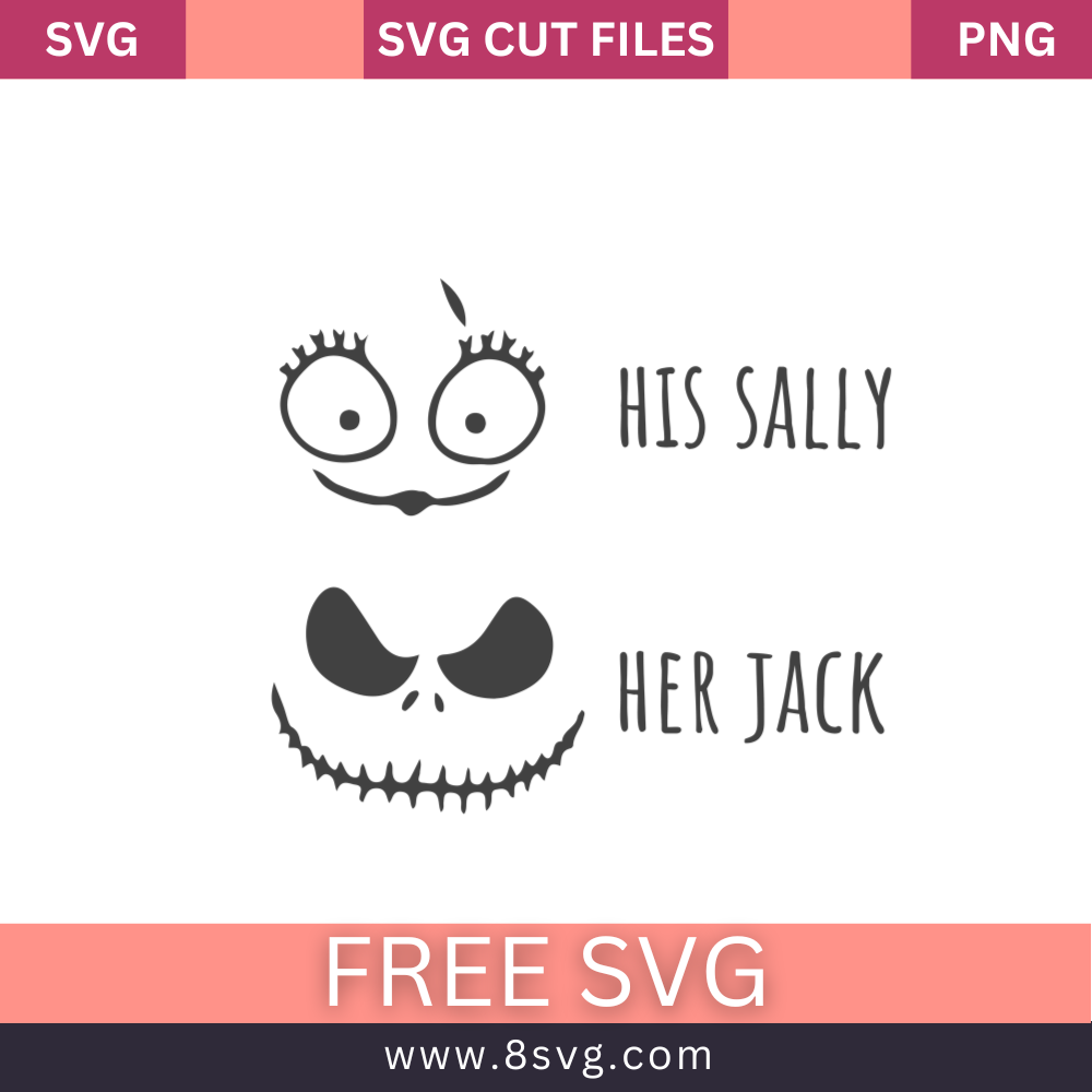 His Sally Her Jack SVG Free Cut File for Cricut- 8SVG