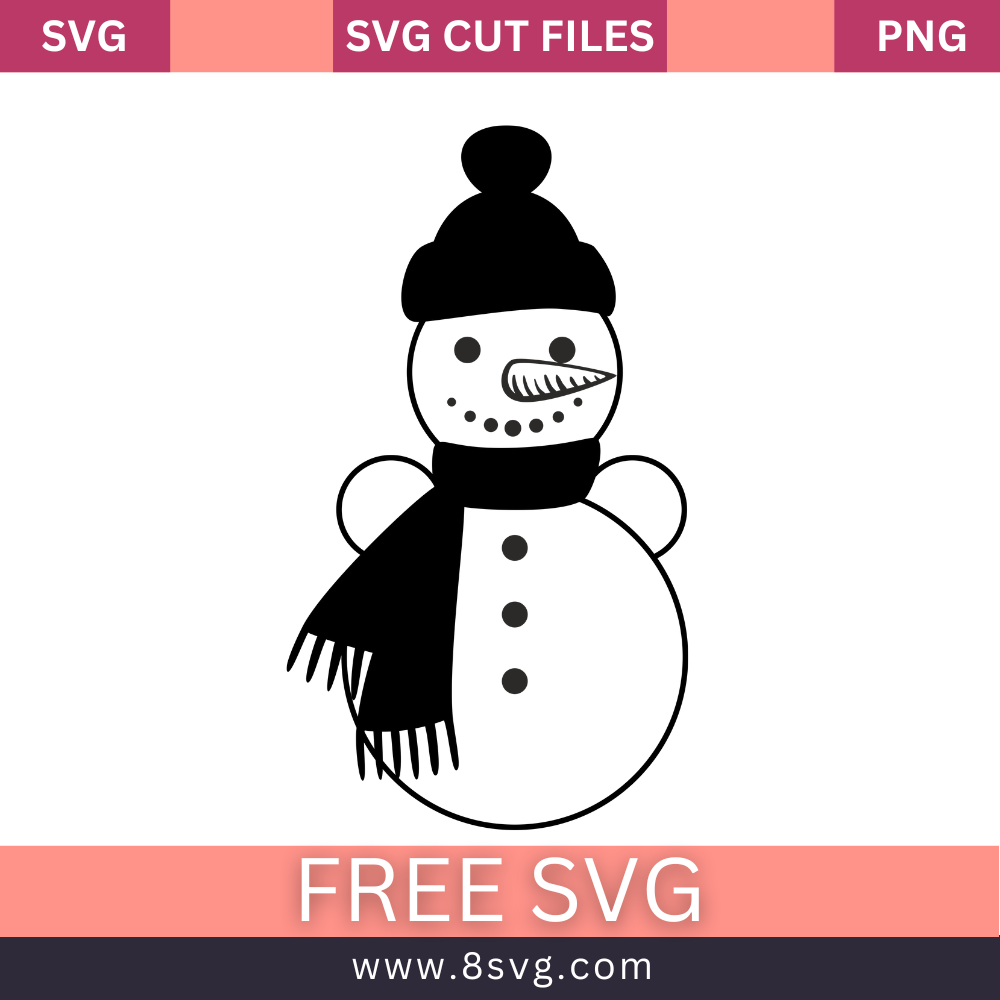 Snowman christmas outline SVG Free And Png Download – RNOSA LTD | 8SVG