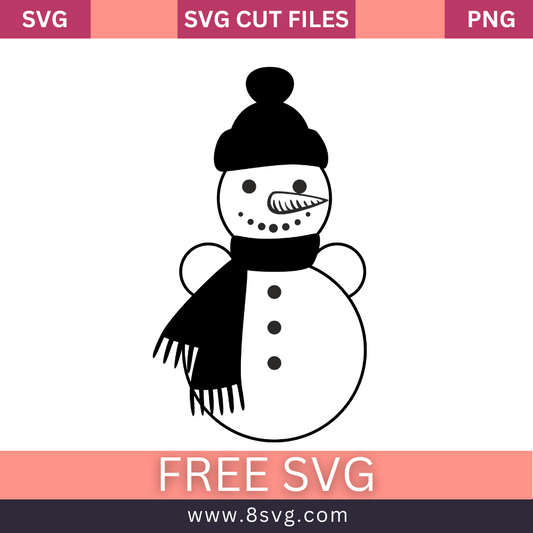 Snowman christmas outline SVG Free And Png Download-8SVG