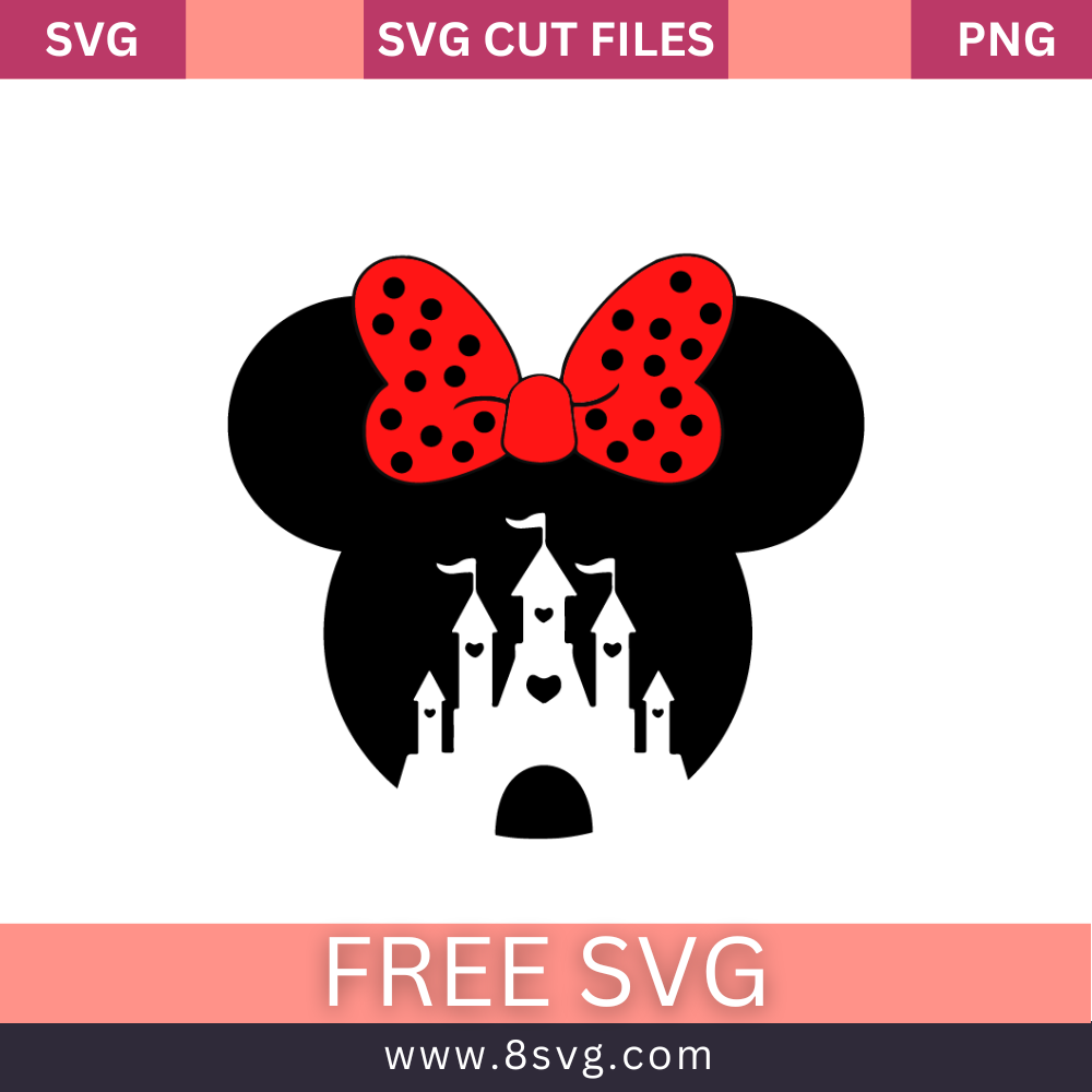 Minnie and Castle Disney SVG Free Cut File for Cricut- 8SVG