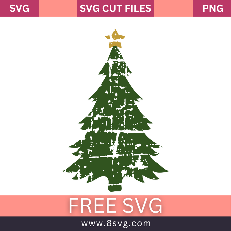 Free Christmas Tree SVG, PNG, DXF, EPS for Cricut or Silhouette RNOSA