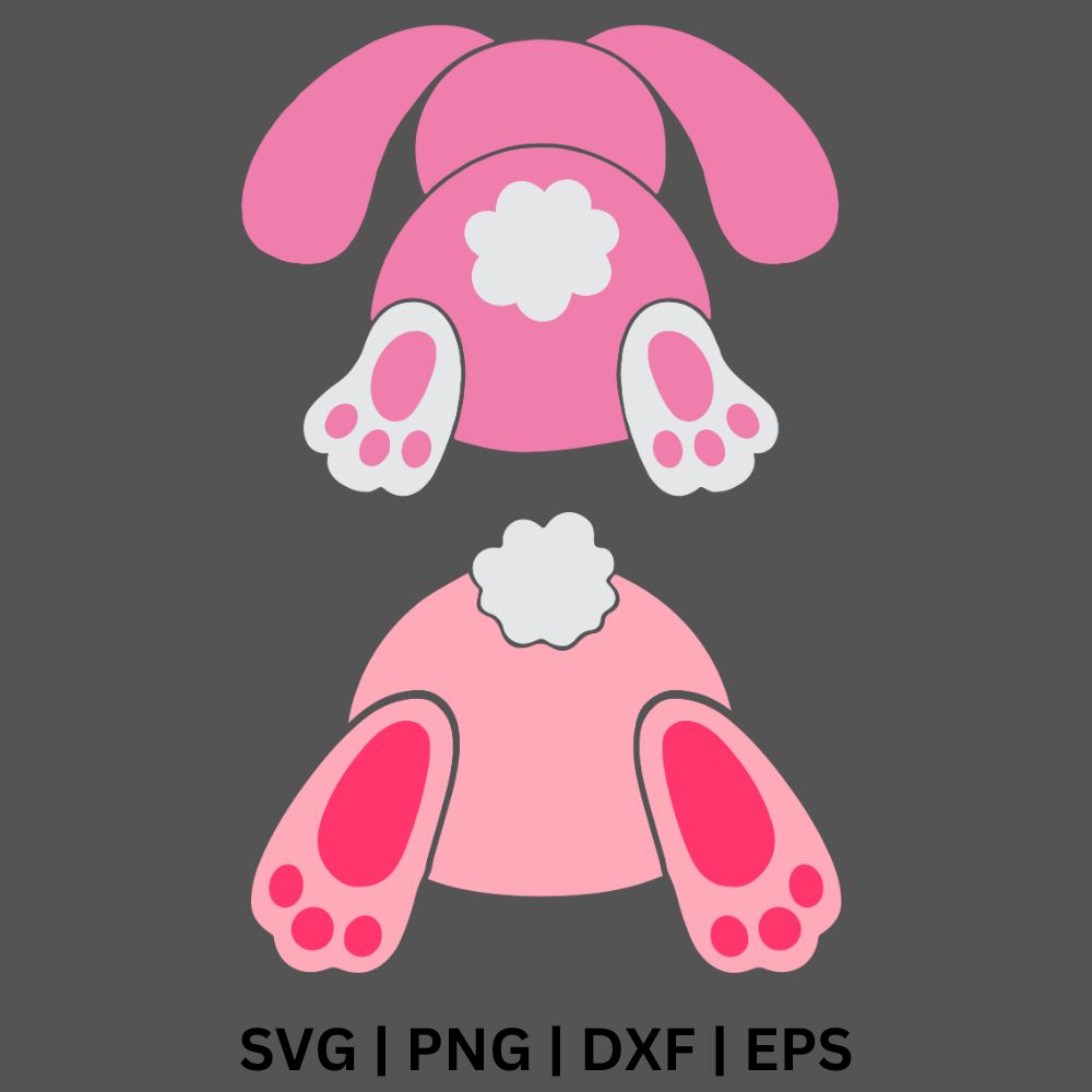 Bunny Butt SVG Free cut file and PNG for Cricut or Silhouette-8SVG