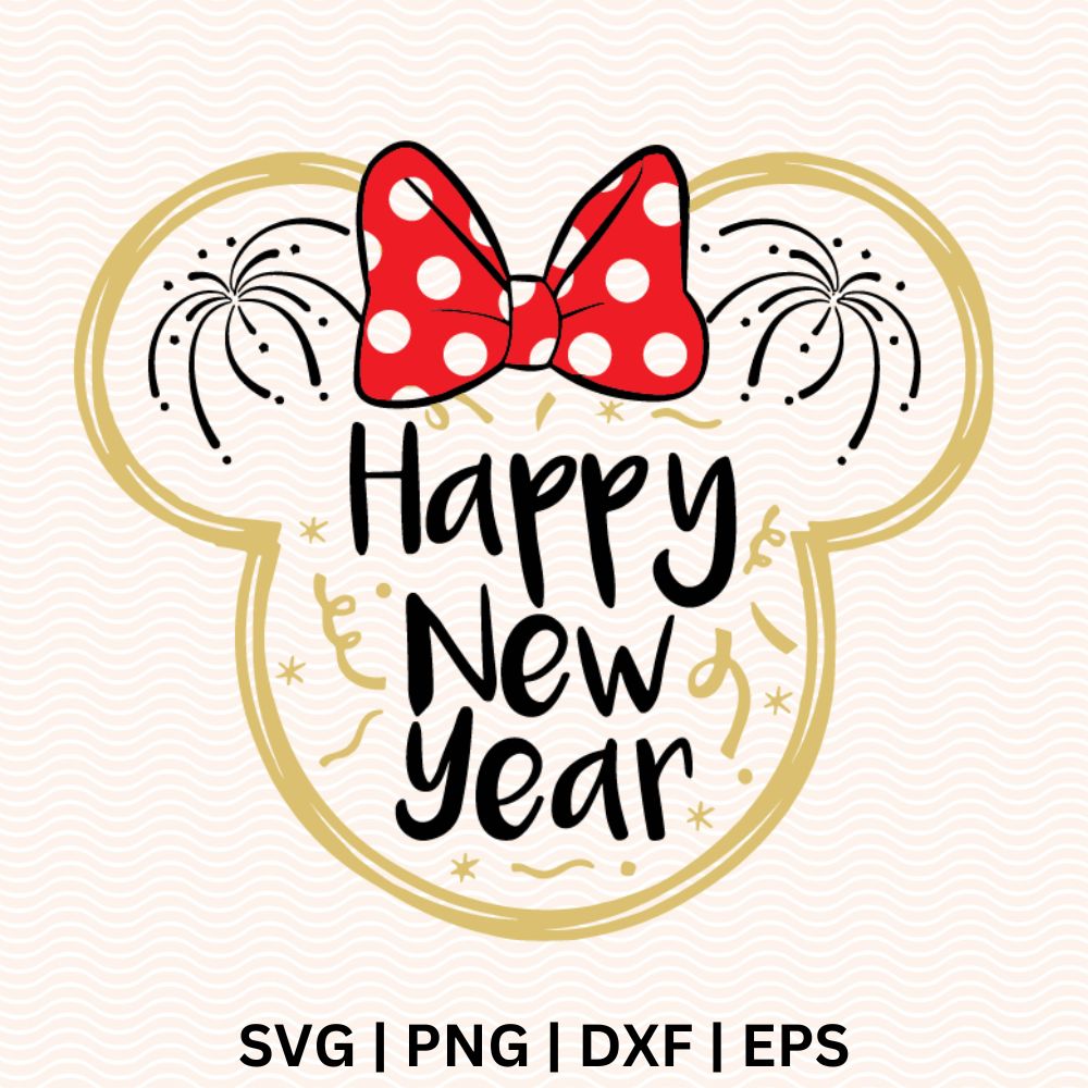 Minnie Disney New Year SVG Free File for Cricut