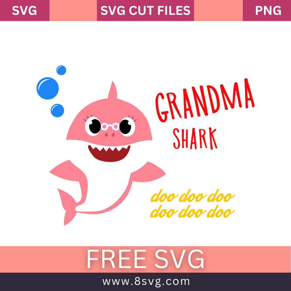 Grandma Shark Svg Free Cut File For Cricut – 8SVG