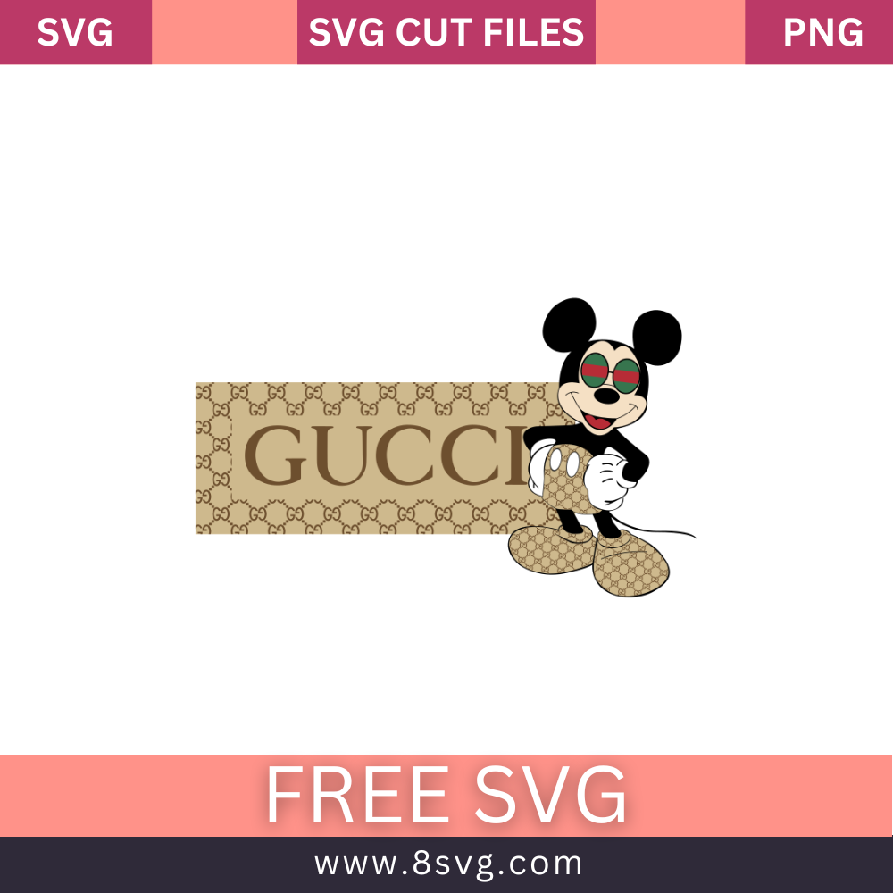 Mickey & Gucci Svg Free Cut File For Cricut- 8SVG