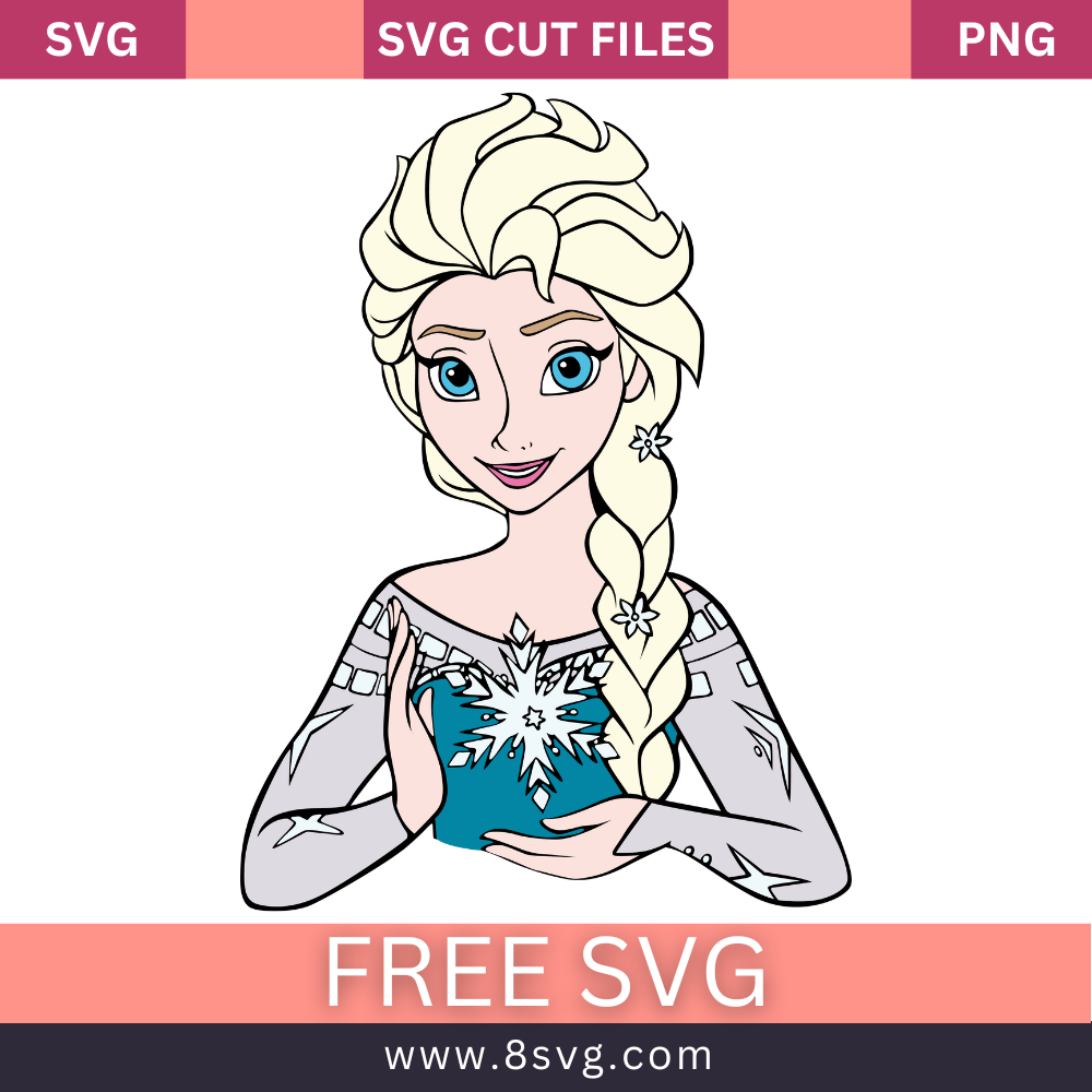 Disney Princess Elsa layered Frozen Svg Free Cut File For Cricut- 8SVG