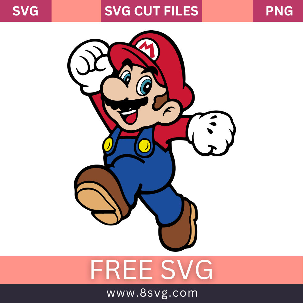 Mario Files Mario SVG Free Cut File for Cricut – RNOSA LTD | 8SVG