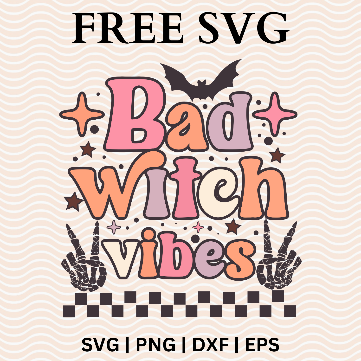 Bad Witch Retro pink Witches Halloween SVG Free File and PNG For Cricut & Silhouette-8SVG