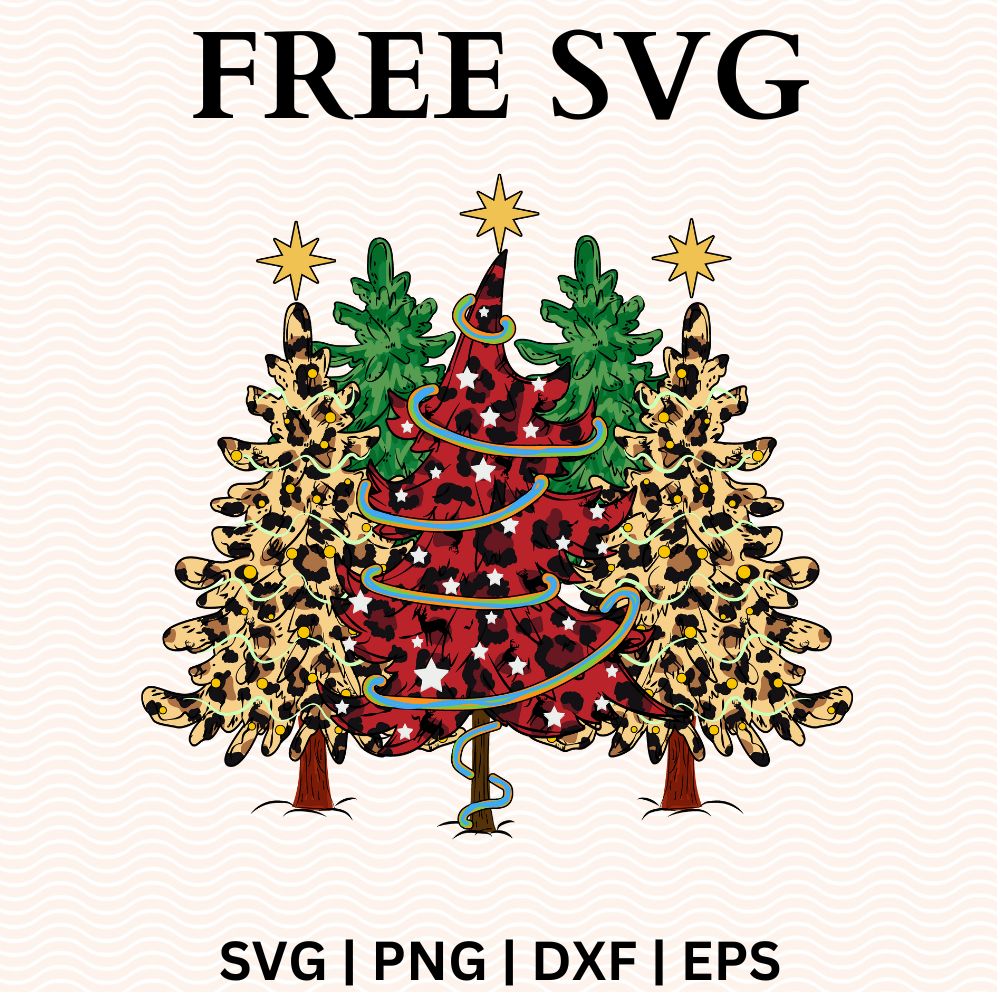 Christmas Tree Leopard Print SVG Free file for Cricut