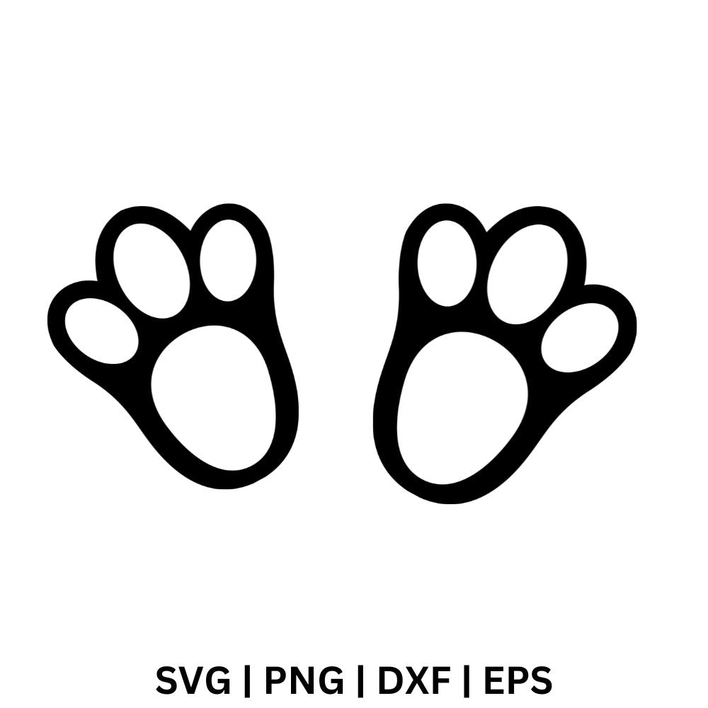 Easter Bunny feet footprints SVG Free cut file and PNG for Cricut or Silhouette-8SVG