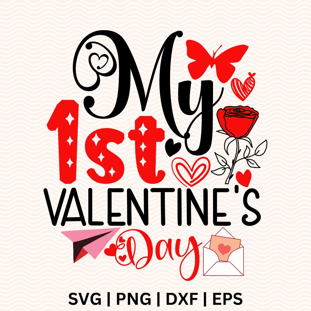 My First Valentine’s Day SVG Free cut file for Cricut & Silhouette-8SVG