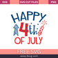 happy 4th of july SVG Free Cut File for Cricut- 8SVG