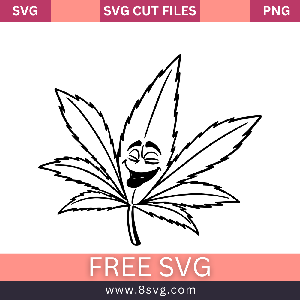 Pot Leaf SVG Free Cut File Download- 8SVG