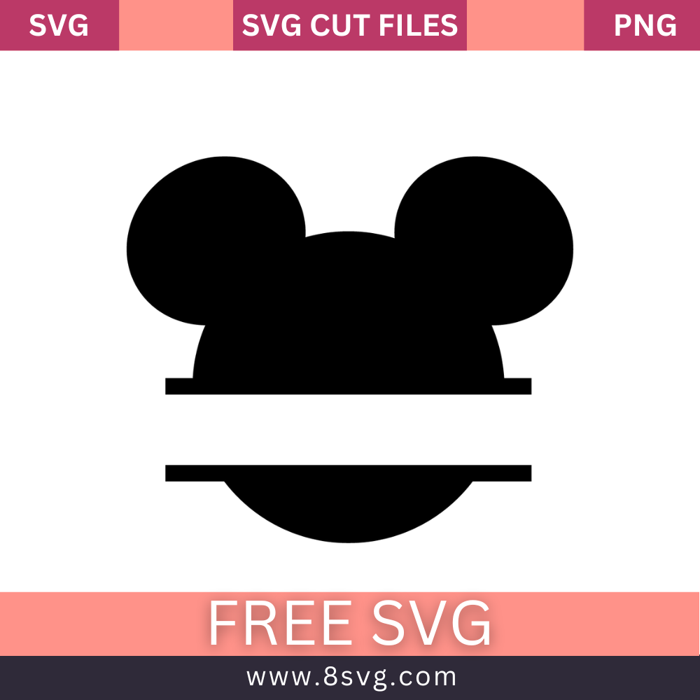 Mickey Mouse Monogram Svg Free Cut File for Cricut- 8SVG