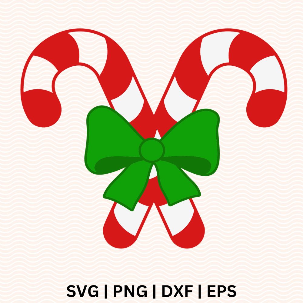 Candy Cane crossed SVG - Free file for Cricut & Silhouette