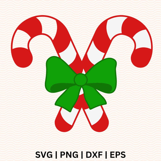 Candy Cane crossed SVG - Free file for Cricut & Silhouette-8SVG