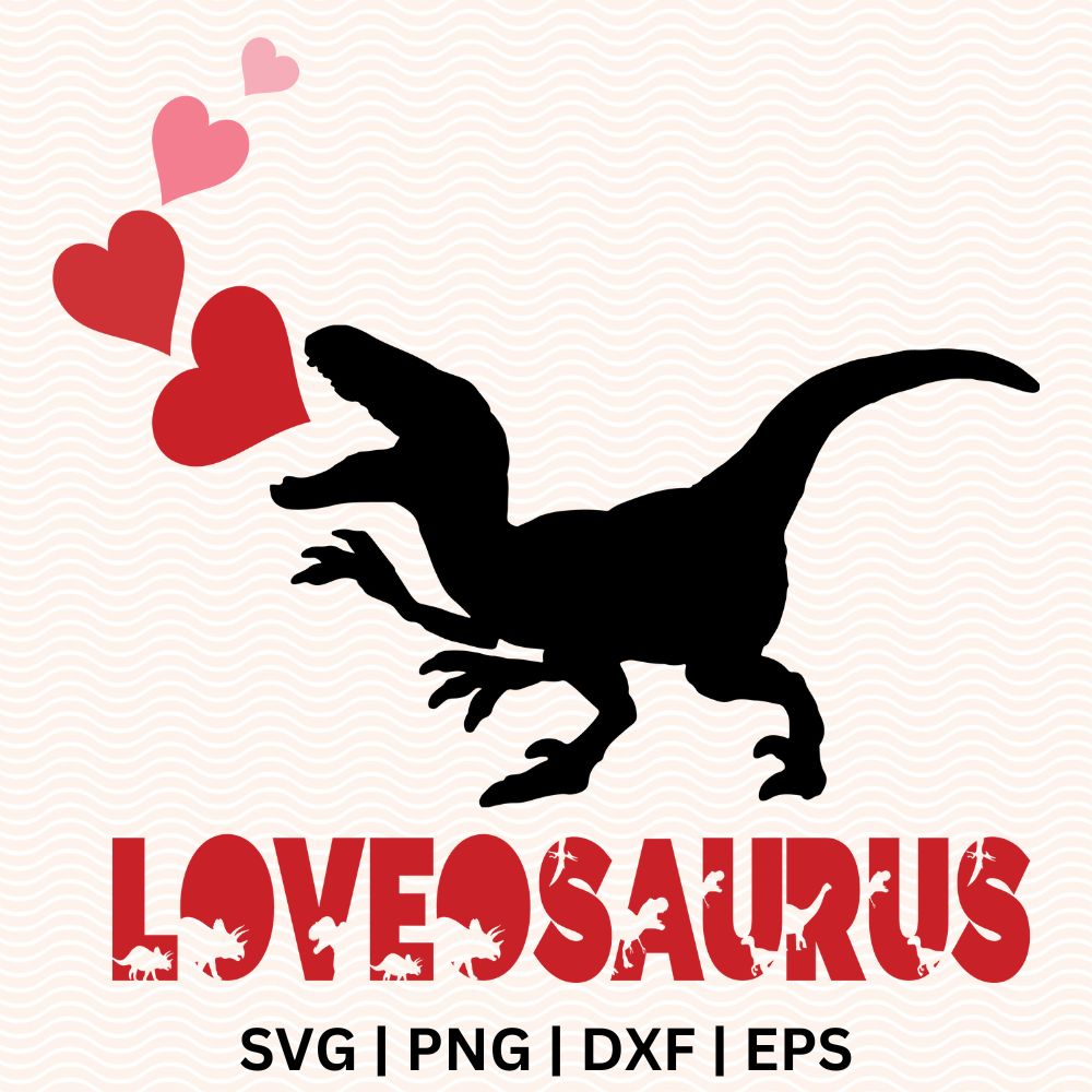 Dinosaur Valentine SVG Free cut file for Cricut & Silhouette-8SVG