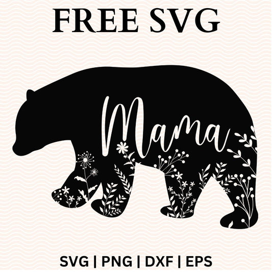 Mama Bear SVG Free Cut Files for Cricut & Silhouette-8SVG