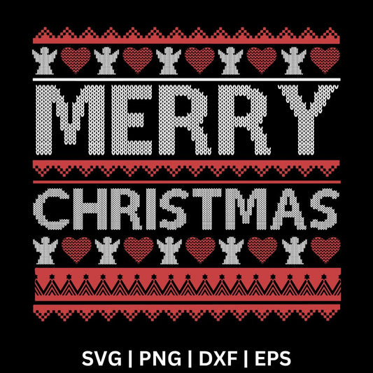 Merry Christmas Ugly Sweater SVG Free & PNG for Cricut & Silhouette